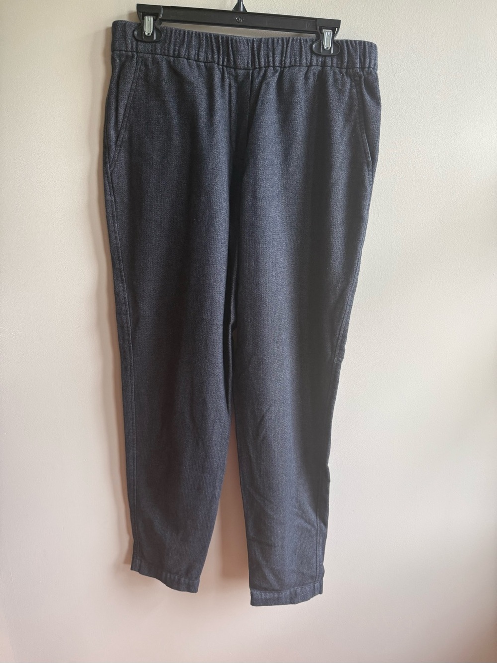 OSKA Midnight Gray Pull On Elastic Waist Straight Leg Cotton Pants, size 2 8/10